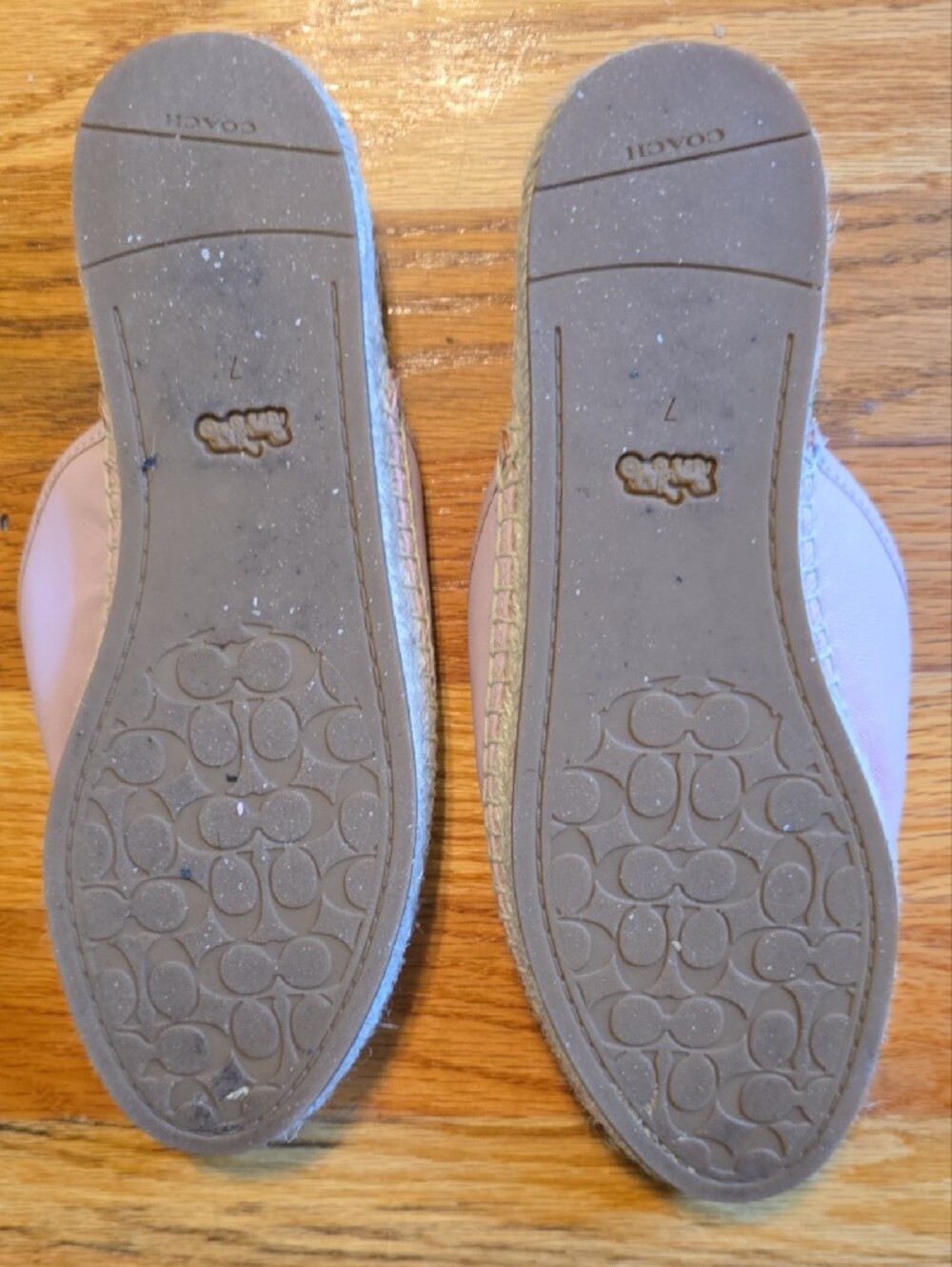 Coach Pink Slip-On Espadrille Slides with Coach Signature Wristlet - Picture 3 of 5